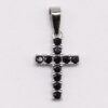 Croce zirconi neri argento